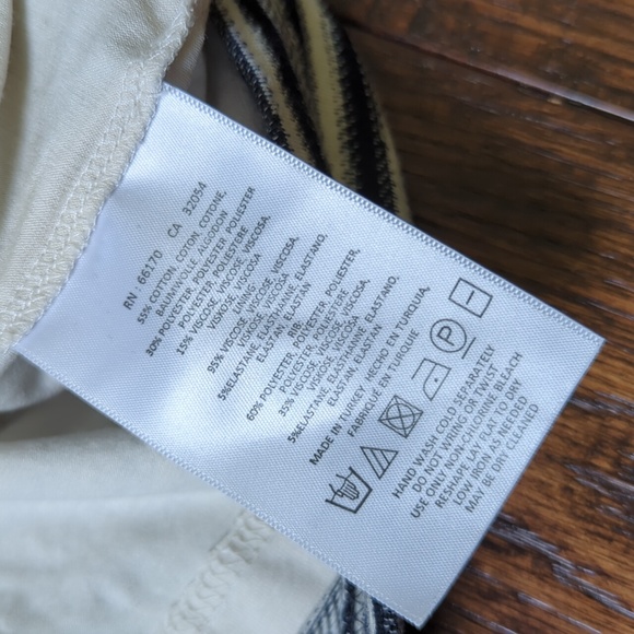 ANTHRO I Navy Blue & Ivory Cream Striped Haven Shift Dress by Maeve, S - Picture 6 of 14